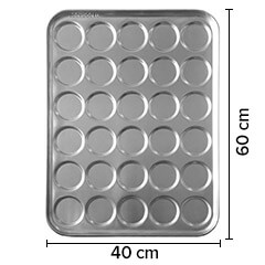Sofuoglu Hamburger Bread Pan, 8 Eyes, 12.5 cm Diameter, 40x60 cm, 100 grams - 2