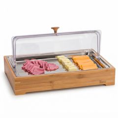 Zicco Soğutuculu Teşhir Standı, Ahşap Altlı, Polikarbon Roll Top Kapaklı, 30x45x21 cm - Zicco