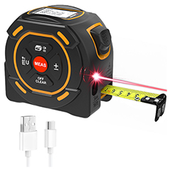 SW-TM60A Lazer Mesafe Ölçerli Şerit Metre, 60m + 5m - SNDWAY