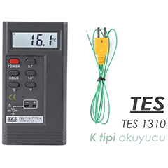 TES 1310 K-Type Thermocouple Thermometer, Precision - 3