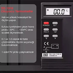 TES 1310 K-Type Thermocouple Thermometer, Precision - 4