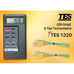 TES 1320 Dual Input K-Type Probe Reader, Precision - 3