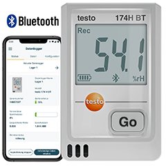 Testo 174H BT Akıllı Sıcaklık ve Nem Kayıt Datalogger Cihazı, Beyaz - 1
