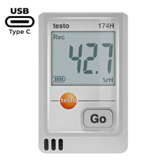 Testo 174H USB-C Girişli Sıcaklık ve Nem Kayıt Datalogger Cihazı, Beyaz - 1