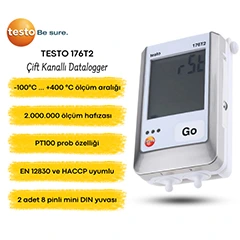 Testo 176T2 Dual Channel Temperature Datalogger Single Device - 3