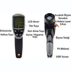 Testo 835-T2 Kızılötesi Lazerli Termometre - Testo (1)