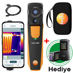 Testo 860İ Akıllı Termal Kamera Sıcaklık ve Su Kaçağı Tespit Cihaz, Çantalı Set - Testo