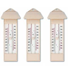 TFA 10.3015.03 Plastic Maximum-Minimum Alcohol Thermometer, 3 Pieces - TFA