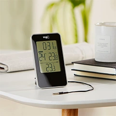 TFA 30.5048.01 Digital Temperature and Humidity Indicator, with Wired Outdoor Temperature Sensor - 2