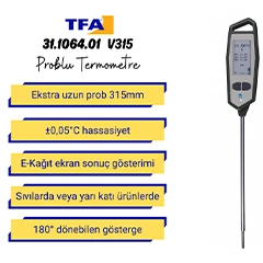 TFA 31.1064.01 V315 High Precision Probe Thermometer, 0.05C - 3
