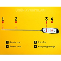 TFA 31.1064.01 V315 Yüksek Hassasiyetli Problu Termometre, 0,05C - 5