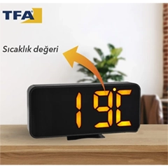 TFA 60.2027.01 Alarmlı Dijital Saat Termometre - 5