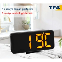 TFA 60.2027.01 Alarmlı Dijital Saat Termometre - 7
