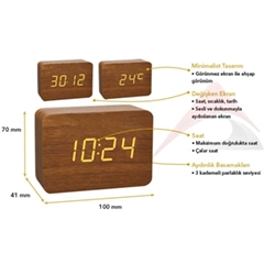 TFA 60.2549.08 Wooden Thermometer Clock - 2