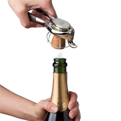 Vacu Vin Champagne Bottle Opener, Silver, Boxed - 1