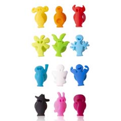 Vacu Vin Glass Markers, Partying Figures, 12 Pieces - 1