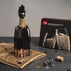 Vacu Vin Şampanya Aksesuar Seti, Şampanya Açacağı, Soğutucu, Servis ve Stopper - Thumbnail