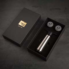 Vacu Vin Şarap Vakum Seti, 1 Pompa, 2 Tıpa, Paslanmaz Çelik, Hediyeli Kutu - 3