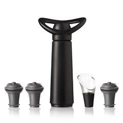 Vacu Vin Şarap Vakum Seti, Concerto, 1 Pompa, 3 Tıpa, 1 Servis Aparatı, Siyah - 1
