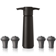 Vacu Vin Wine Vacuum Set, 1 Pump, 4 Wine Stoppers Black - 1