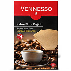 Vennesso Filtre Kahve Kağıdı, Doğal Kağıt, No: 4, 80 adet - Vennesso