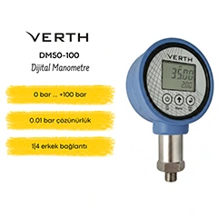 VERTH DM50-100 Dijital Manometre, 0-100 Bar - VERTH (1)