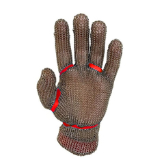 VMust Stainless Steel Knitted Glove, Red, Size M - 1