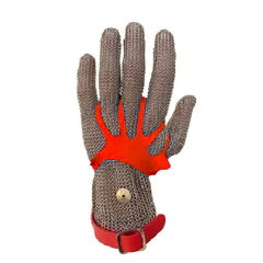VMust Stainless Steel Knitted Glove, Red, Size M - 2