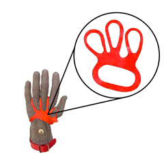 VMust Stainless Steel Knitted Glove, Red, Size M - 3