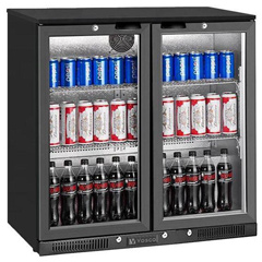 Vosco 2 Kapılı Bar Arkası Şişe Soğutucu, 90x50,5x85 cm, Siyah - Vosco