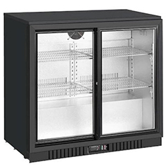 Vosco 2 Kapılı Bar Arkası Şişe Soğutucu, Sürgü Kapılı, 90x50,5x85 cm, Siyah - Vosco