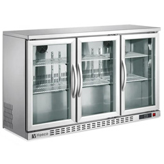 Vosco 3 Kapılı Bar Arkası Şişe Soğutucu, 135x50,5x85 cm, Gri - Vosco