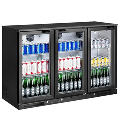 Vosco 3 Door Back Bar Bottle Cooler, 135x50.5x85 cm, Black - Vosco 