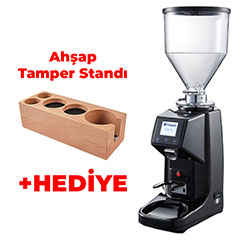 Vosco KD P25 Fully Automatic Coffee Grinder, Black, MT3 Wooden Tamper Stand Gifted - Vosco