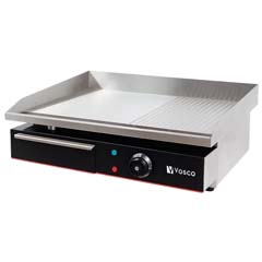 Vosco VBL-819 Elektrikli Pleyt Izgara, Yarı Oluklu, 55x43x24 cm - Vosco