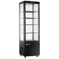 Vosco VFT-235L Dik Tip Soğutmalı Teşhir Dolabı, Siyah, 235 L, 52x49x171 cm - Vosco