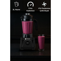 Vosco VHS 602CS Dijital Bar Blender Pro, 3 lt, 1600 W, Siyah - 2