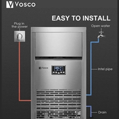 Vosco VSC-65/S Küp Buz Makinesi, 65 kg/saat Kapasiteli, 15 kg Saklama Hazne Kapasiteli - 4