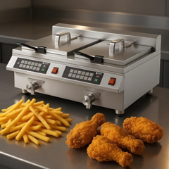 Vosco VSL FRT2C08B Elektrikli İndüksiyonlu Fritöz, Çiftli, 8+8 Litre, 58x52x41,8 cm - Vosco (1)