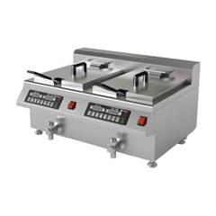 Vosco VSL FRT2C12B Elektrikli İndüksiyonlu Fritöz, Çiftli, 12+12 Litre, 71,6x55,5x38,8 cm - Vosco 