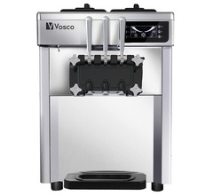 Vosco VXY-PT965S Pro Silver Soft 3-Arm Counter Top Ice Cream Machine, 25-28 lt, 2400 W - Vosco 