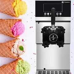 Vosco VXY-ZT960 Pro Silver Soft Single Arm Ice Cream Machine, Counter Top - 3