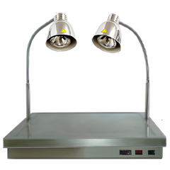 Warmer Set Üstü Hot Service Unit and Heat Retaining Lamp, 80x60 cm, Stainless - Warmer