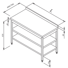 Workbench with Middle Shelf and Back 140x70 cm - Öztiryakiler