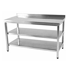 Work Table with Intermediate Shelves Backsplash 120x70 cm - Öztiryakiler