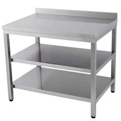 Work Table with Intermediate Shelves Backsplash 160x70 cm - Öztiryakiler