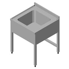 Work Table with Sink 1B 3 Skirts Disassembled 50x60 cm - Öztiryakiler