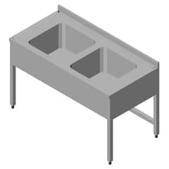 Work Table with Sink, 2G, 3 Skirted, 120x60 cm - Öztiryakiler