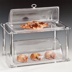Zicco 2-Tier Acrylic Display Stand, Polycarbonate Coated, Rolltop Lid, 32x52x46 cm - Zicco