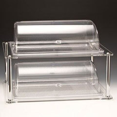 Zicco 2 Tier Acrylic Display Stand, Polycarbonate Coated, Rolltop Lid, 44x64x49 cm - Zicco